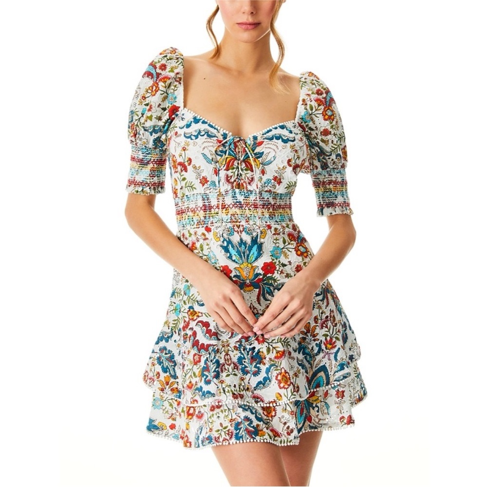 Alice and Olivia Crawford Sweetheart Floral Mini Dress, 2